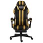 vidaXL Gaming-Stuhl mit Fußstütze Schwarz und Golden Kunstleder vidaXL Gaming-Stuhl mit Fußstütze Schwarz und Golden Kunstleder