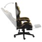 vidaXL Gaming-Stuhl mit Fußstütze Schwarz und Golden Kunstleder vidaXL Gaming-Stuhl mit Fußstütze Schwarz und Golden Kunstleder