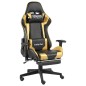 vidaXL Gaming-Stuhl mit Fußstütze Drehbar Golden PVC vidaXL Gaming-Stuhl mit Fußstütze Drehbar Golden PVC