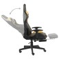vidaXL Gaming-Stuhl mit Fußstütze Drehbar Golden PVC vidaXL Gaming-Stuhl mit Fußstütze Drehbar Golden PVC