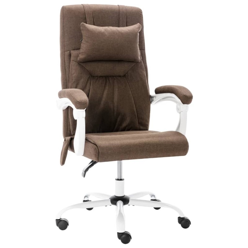 vidaXL Massage-Bürostuhl Braun Stoff vidaXL Massage-Bürostuhl Braun Stoff