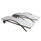 vidaXL Sonnenliegen mit Tisch Poly Rattan Braun vidaXL Sonnenliegen mit Tisch Poly Rattan Braun