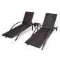 vidaXL Sonnenliegen mit Tisch Poly Rattan Braun vidaXL Sonnenliegen mit Tisch Poly Rattan Braun