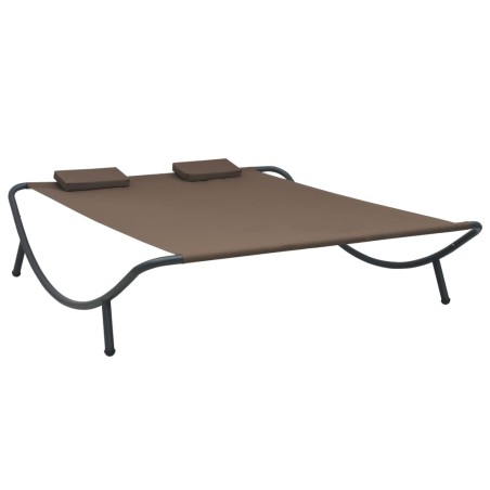 vidaXL Outdoor-Loungebett Stoff Braun