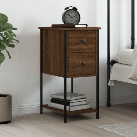 vidaXL Nachttisch Braun Eichen-Optik 32x42x70 cm Holzwerkstoff