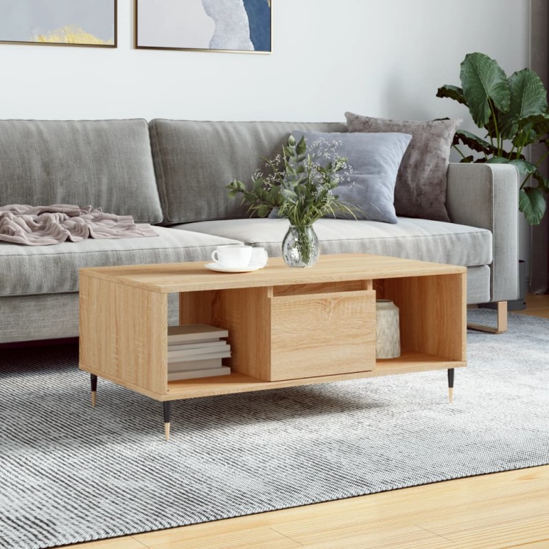 vidaXL Couchtisch Sonoma-Eiche 90x50x36,5 cm Holzwerkstoff vidaXL Couchtisch Sonoma-Eiche 90x50x36,5 cm Holzwerkstoff