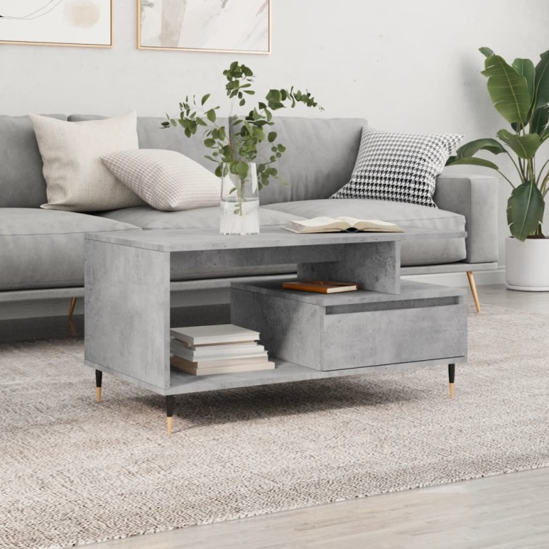 vidaXL Couchtisch Betongrau 90x49x45 cm Holzwerkstoff vidaXL Couchtisch Betongrau 90x49x45 cm Holzwerkstoff