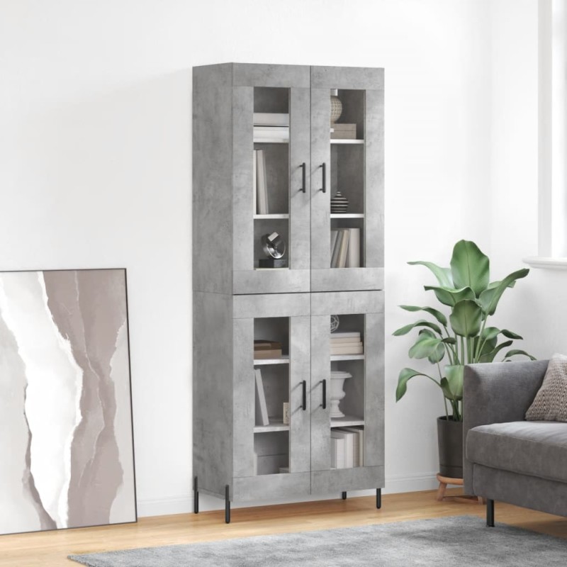 Highboard Betongrau 69,5x34x180 cm Holzwerkstoff Highboard Betongrau 69,5x34x180 cm Holzwerkstoff