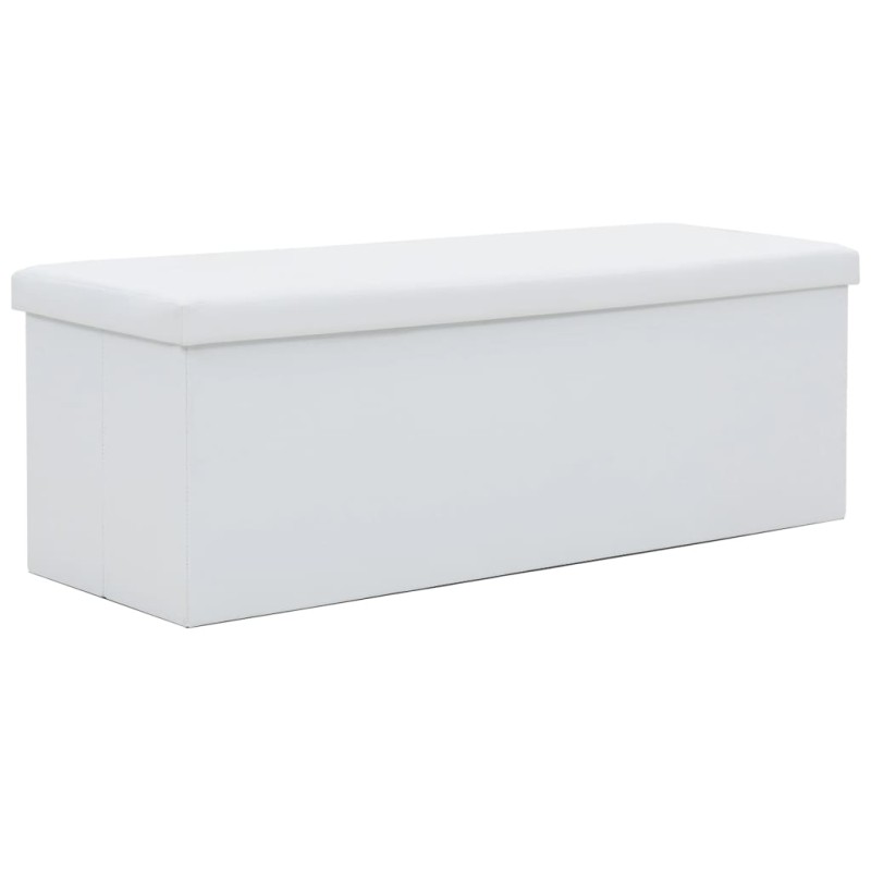 vidaXL Faltbare Sitzbank Kunstleder 110×38×38 cm Weiß vidaXL Faltbare Sitzbank Kunstleder 110×38×38 cm Weiß