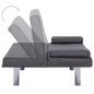 vidaXL Schlafsofa mit 2 Kissen Kunstleder Ausziehbar Grau vidaXL Schlafsofa mit 2 Kissen Kunstleder Ausziehbar Grau