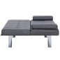 vidaXL Schlafsofa mit 2 Kissen Kunstleder Ausziehbar Grau vidaXL Schlafsofa mit 2 Kissen Kunstleder Ausziehbar Grau