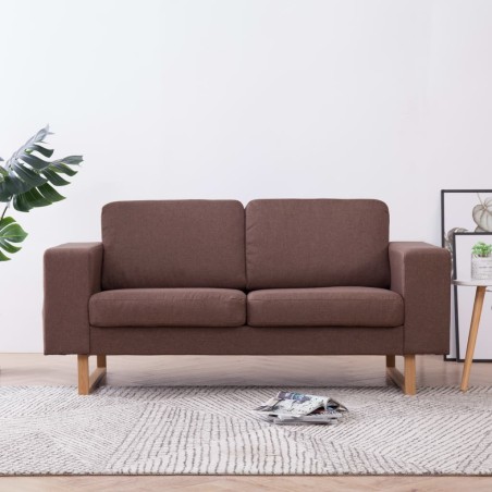vidaXL 2-Sitzer-Sofa Stoff Braun