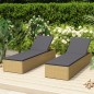 vidaXL Sonnenliege Poly Rattan Braun und Dunkelgrau vidaXL Sonnenliege Poly Rattan Braun und Dunkelgrau