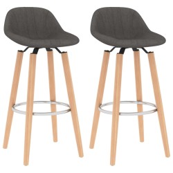 vidaXL Barhocker 2 Stk. Dunkelgrau Stoff