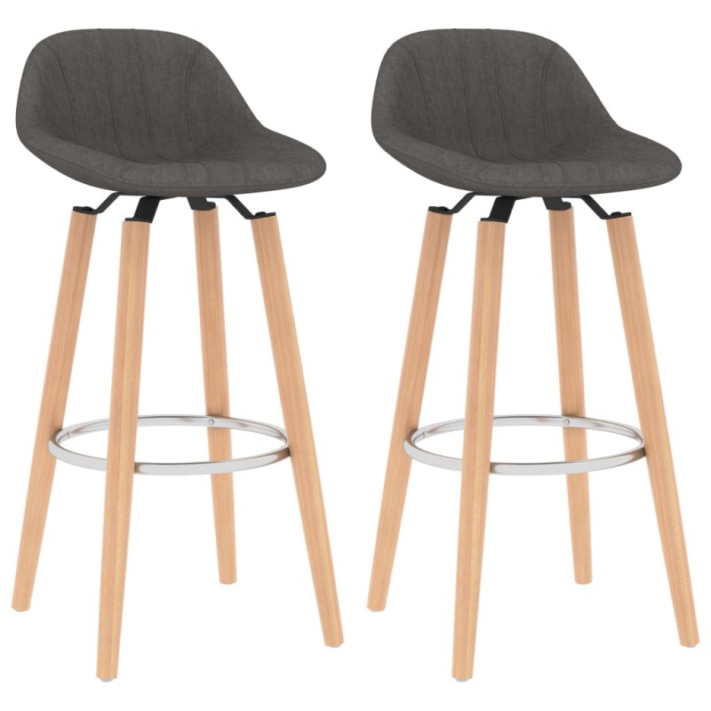 vidaXL Barhocker 2 Stk. Dunkelgrau Stoff vidaXL Barhocker 2 Stk. Dunkelgrau Stoff