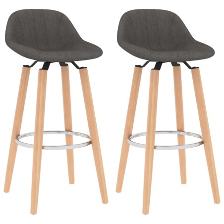 vidaXL Barhocker 2 Stk. Dunkelgrau Stoff