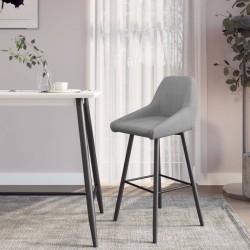 vidaXL Barhocker Hellgrau Samt