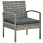 vidaXL Gartenstuhl mit Kissen Poly Rattan Grau vidaXL Gartenstuhl mit Kissen Poly Rattan Grau