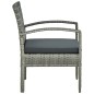 vidaXL Gartenstuhl mit Kissen Poly Rattan Grau vidaXL Gartenstuhl mit Kissen Poly Rattan Grau
