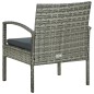 vidaXL Gartenstuhl mit Kissen Poly Rattan Grau vidaXL Gartenstuhl mit Kissen Poly Rattan Grau