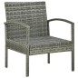 vidaXL Gartenstuhl mit Kissen Poly Rattan Grau vidaXL Gartenstuhl mit Kissen Poly Rattan Grau