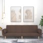 vidaXL Schlafsofa 2-Sitzer mit 2 Kissen Taupe Stoff vidaXL Schlafsofa 2-Sitzer mit 2 Kissen Taupe Stoff