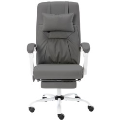 vidaXL Massage-Bürostuhl Grau Kunstleder