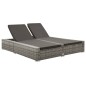 vidaXL Doppel-Sonnenliege Poly Rattan Grau vidaXL Doppel-Sonnenliege Poly Rattan Grau