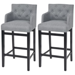 vidaXL Barhocker 2 Stk. Hellgrau Stoff 