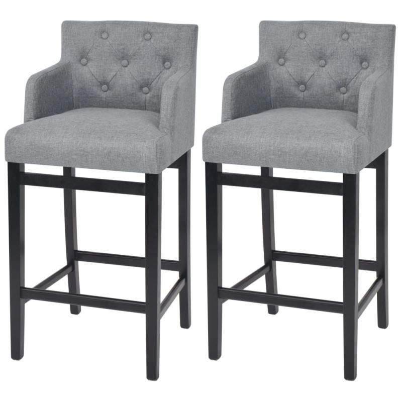 vidaXL Barhocker 2 Stk. Hellgrau Stoff vidaXL Barhocker 2 Stk. Hellgrau Stoff