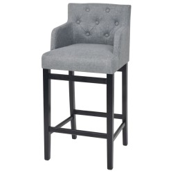 vidaXL Barhocker 2 Stk. Hellgrau Stoff 