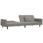 vidaXL Schlafsofa 2-Sitzer mit 2 Kissen Hellgrau Samt vidaXL Schlafsofa 2-Sitzer mit 2 Kissen Hellgrau Samt