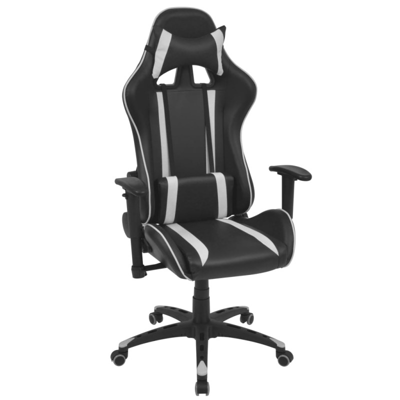 vidaXL Neigbarer Racing-Bürostuhl Kunstleder Weiß vidaXL Neigbarer Racing-Bürostuhl Kunstleder Weiß