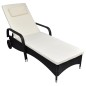 vidaXL Sonnenliege mit Polster & Rollen Poly Rattan Schwarz vidaXL Sonnenliege mit Polster & Rollen Poly Rattan Schwarz