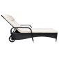 vidaXL Sonnenliege mit Polster & Rollen Poly Rattan Schwarz vidaXL Sonnenliege mit Polster & Rollen Poly Rattan Schwarz
