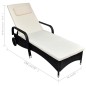 vidaXL Sonnenliege mit Polster & Rollen Poly Rattan Schwarz vidaXL Sonnenliege mit Polster & Rollen Poly Rattan Schwarz