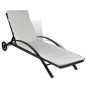 vidaXL Sonnenliege mit Polster & Rollen Poly Rattan Braun vidaXL Sonnenliege mit Polster & Rollen Poly Rattan Braun