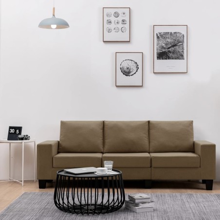 vidaXL 3-Sitzer-Sofa Braun Stoff