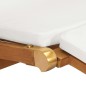 vidaXL Liegestuhl mit Auflage Cremeweiß Massivholz Teak vidaXL Liegestuhl mit Auflage Cremeweiß Massivholz Teak