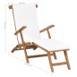 vidaXL Liegestuhl mit Auflage Cremeweiß Massivholz Teak vidaXL Liegestuhl mit Auflage Cremeweiß Massivholz Teak