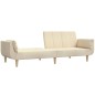 vidaXL Schlafsofa 2-Sitzer mit 2 Kissen Creme Stoff vidaXL Schlafsofa 2-Sitzer mit 2 Kissen Creme Stoff