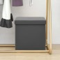 vidaXL Hocker mit Stauraum Grau PVC vidaXL Hocker mit Stauraum Grau PVC