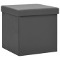vidaXL Hocker mit Stauraum Grau PVC vidaXL Hocker mit Stauraum Grau PVC
