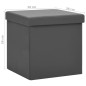 vidaXL Hocker mit Stauraum Grau PVC vidaXL Hocker mit Stauraum Grau PVC