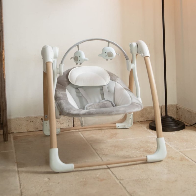 Bo Jungle Babywippe Dolphy Natur und Weiß Bo Jungle Babywippe Dolphy Natur und Weiß