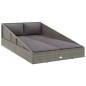 vidaXL Gartenbett Grau 110x200 cm Poly Rattan vidaXL Gartenbett Grau 110x200 cm Poly Rattan