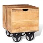 vidaXL Beistelltisch mit Schublade und Rädern Mangoholz 40x40x45 cm vidaXL Beistelltisch mit Schublade und Rädern Mangoholz 40x40x45 cm