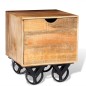 vidaXL Beistelltisch mit Schublade und Rädern Mangoholz 40x40x45 cm vidaXL Beistelltisch mit Schublade und Rädern Mangoholz 40x40x45 cm