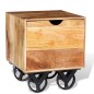 vidaXL Beistelltisch mit Schublade und Rädern Mangoholz 40x40x45 cm vidaXL Beistelltisch mit Schublade und Rädern Mangoholz 40x40x45 cm