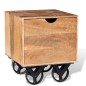 vidaXL Beistelltisch mit Schublade und Rädern Mangoholz 40x40x45 cm vidaXL Beistelltisch mit Schublade und Rädern Mangoholz 40x40x45 cm